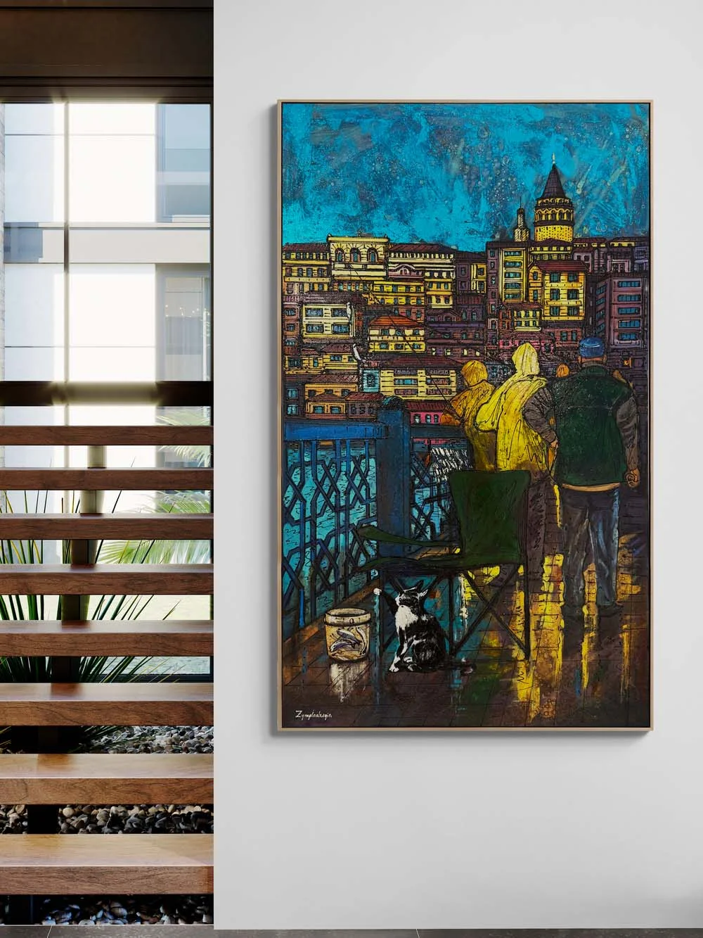 Waiting in the Rain Oil Painting