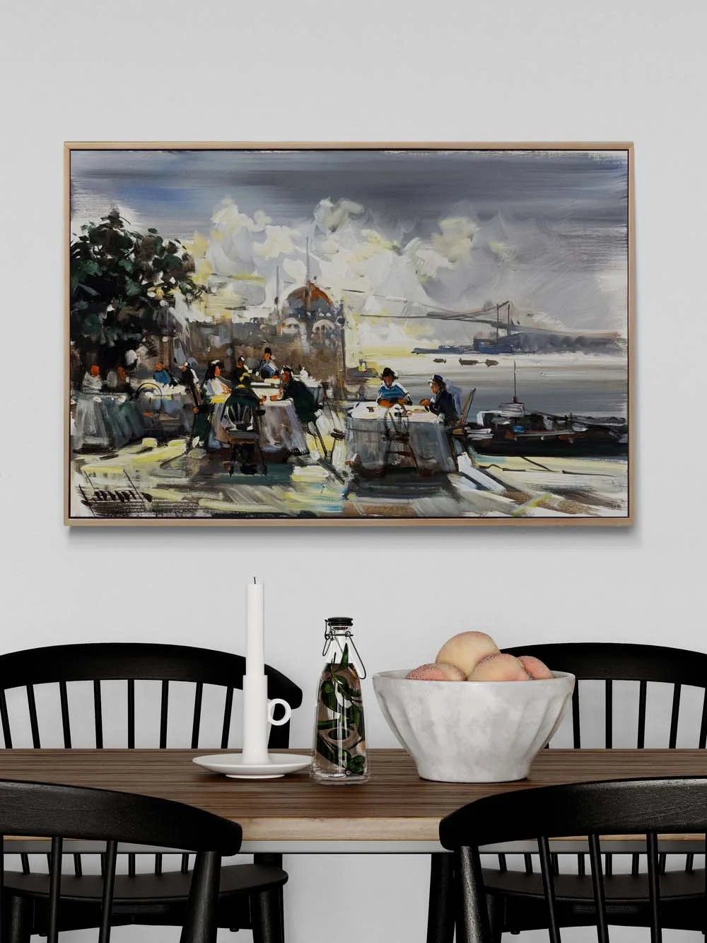 Ortaköyde Sohbet Vakti Yağlı Boya Tablosu