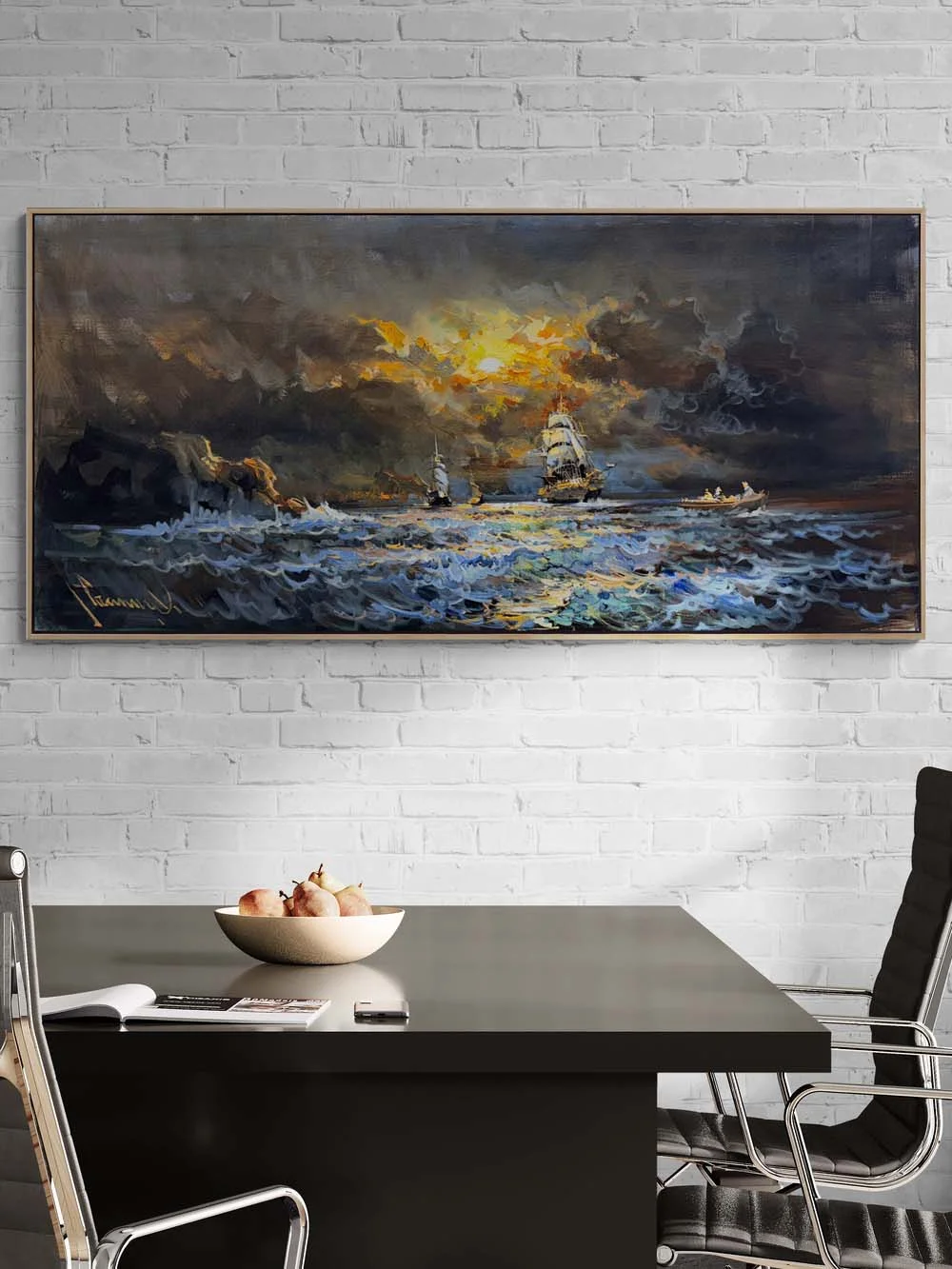 Mavilikte Yolculuk Yağlı Boya Tablosu