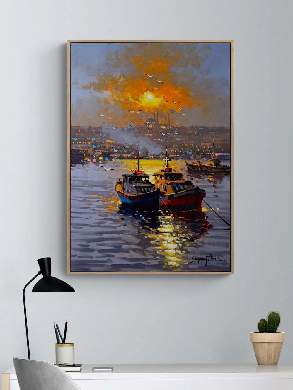 Haliç’te Sessizlik Yağlı Boya Tablosu