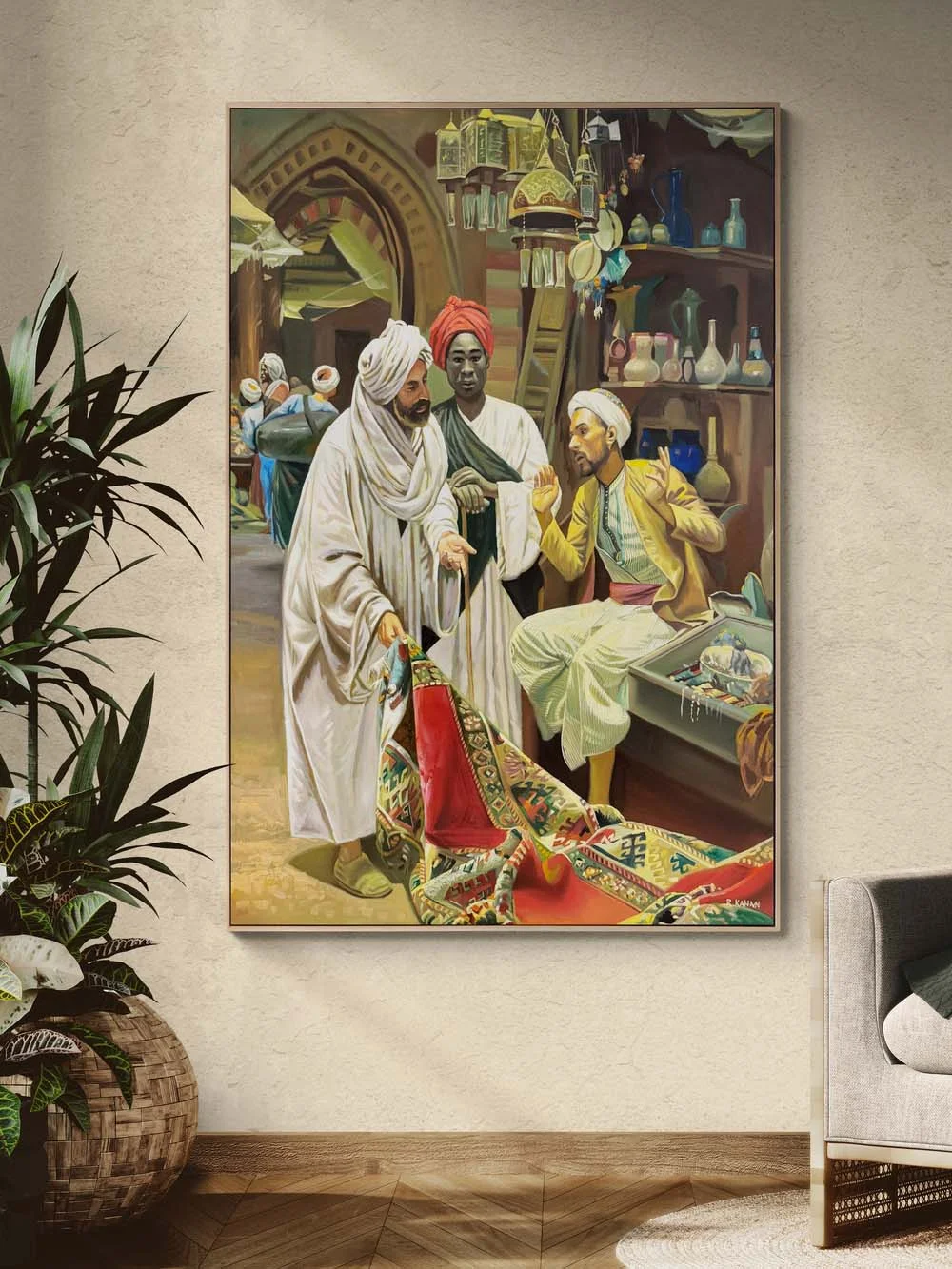 Bargain in the Bazaar Oil Painting