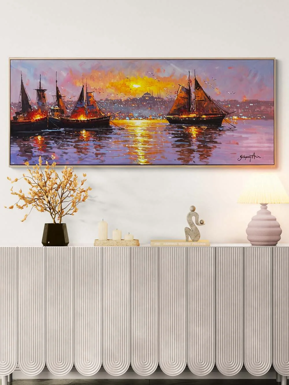 Boğazın Ortasında Yağlı Boya Tablosu