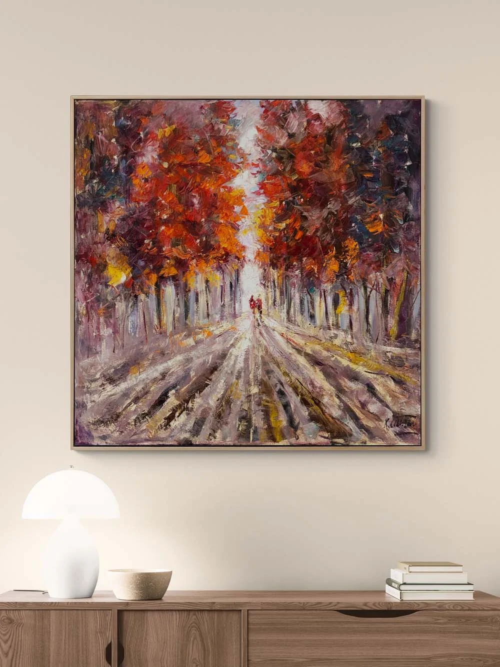 Sonbahar Yürüyüşü Yağlı Boya Tablosu