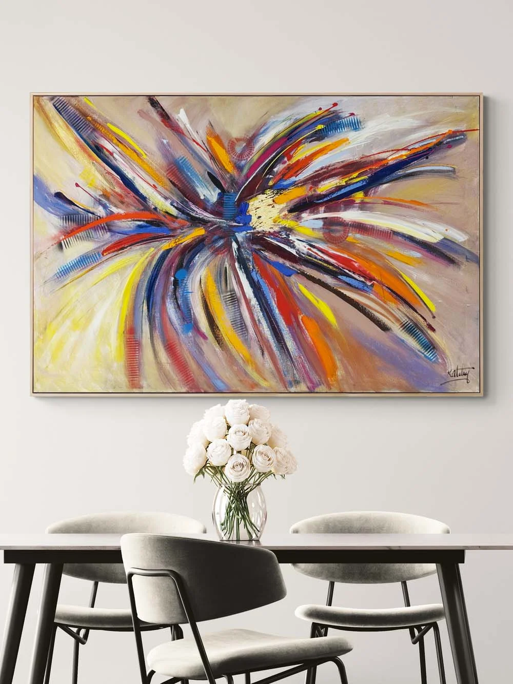 Işığın İzinde Renkler Yağlı Boya Tablosu