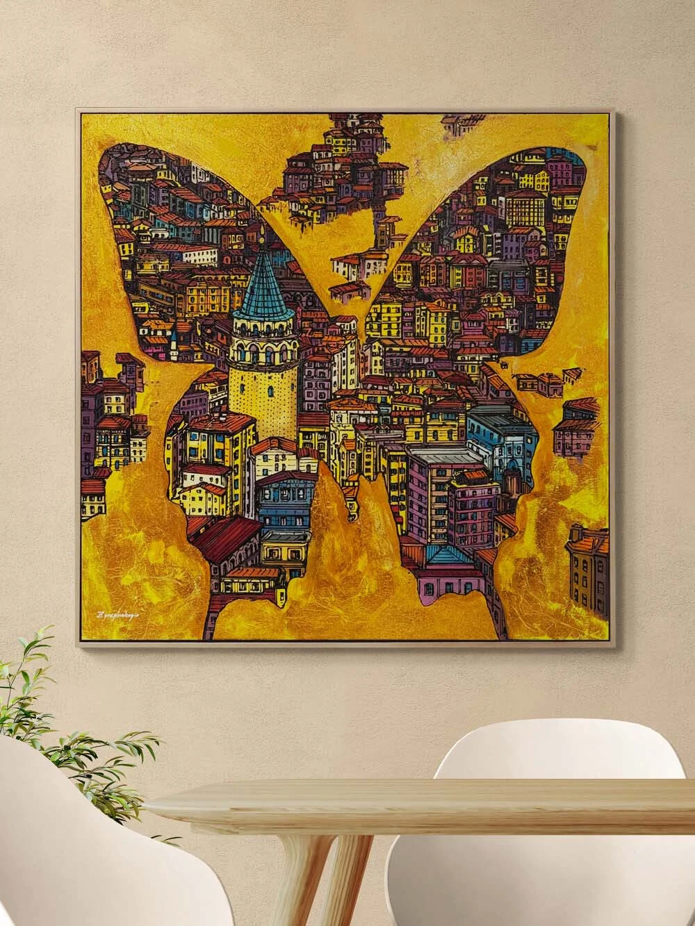 Kanatlarda Galata Yağlı Boya Tablosu