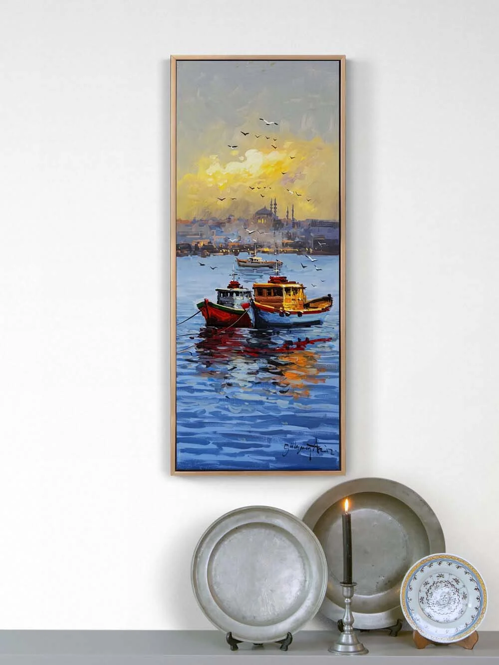 Boğazın Işıltısı Yağlı Boya Tablosu