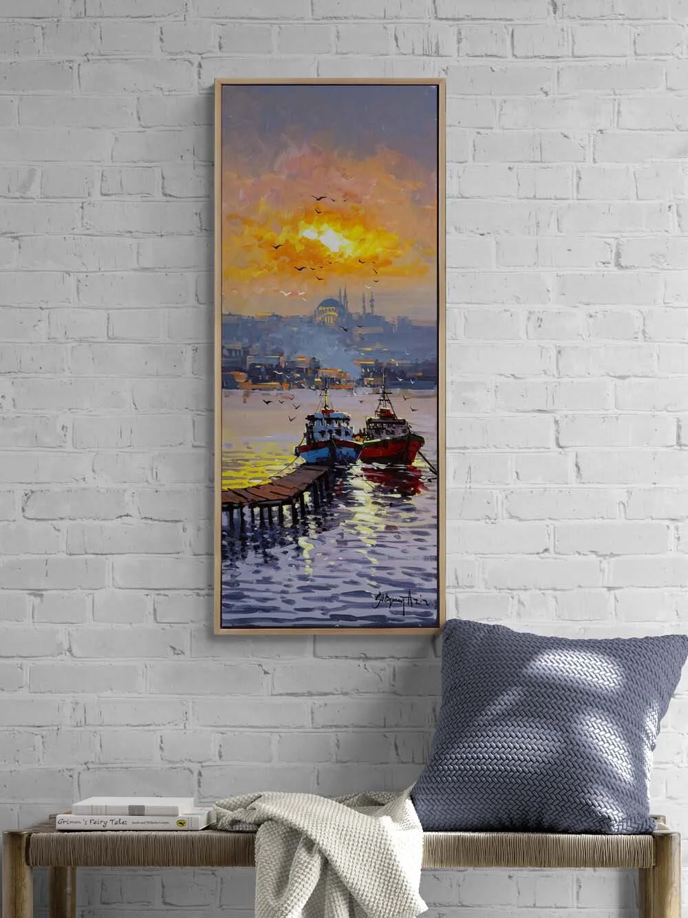 Martılarla İstanbul Yağlı Boya Tablosu