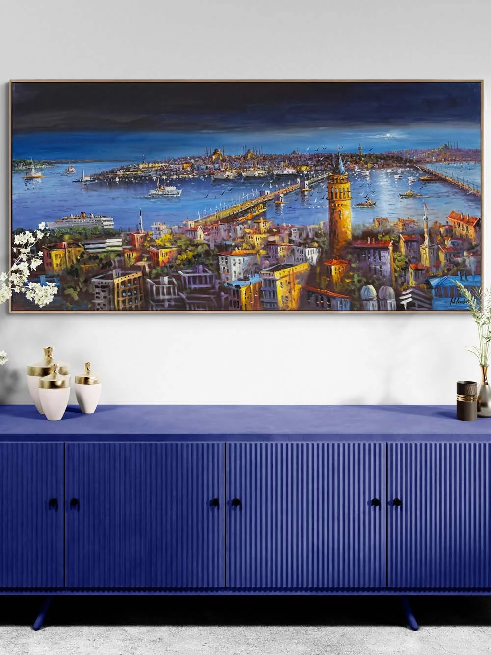 Galata’da Akşam Yağlı Boya Tablosu