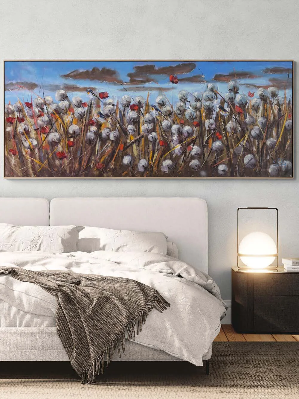 Cotton Field at Dusk Oil Painting