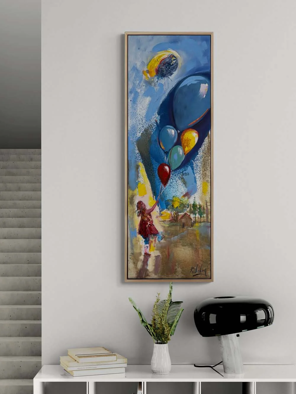 Gökyüzüne Dokunan Çocuk Yağlı Boya Tablosu