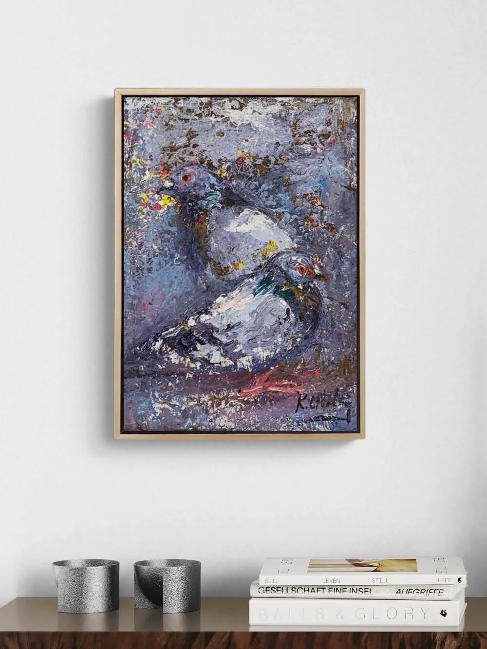 In the Shadow of Pigeons Oil Painting