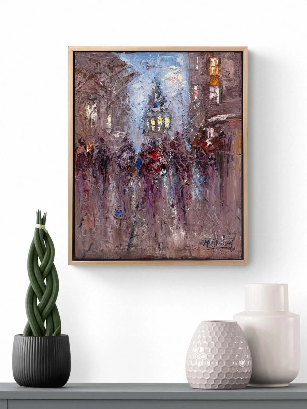 Galatada Kalabalıklar Yağlı Boya Tablosu