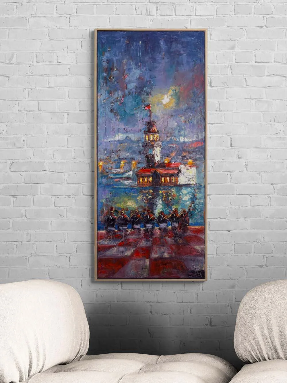 Kız Kulesinde Oyun Yağlı Boya Tablosu