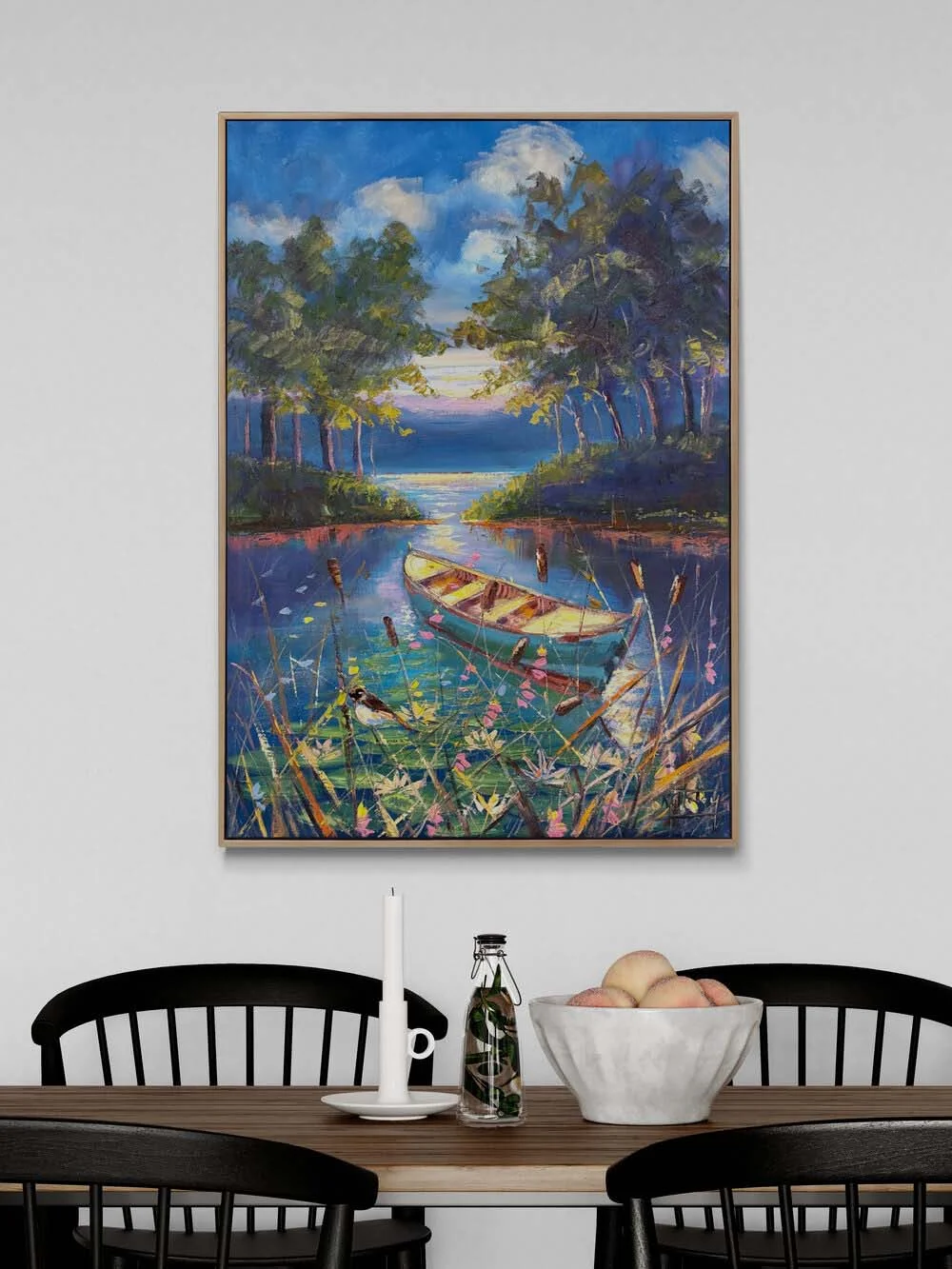 Suyun Üzerinde Zaman Yağlı Boya Tablosu