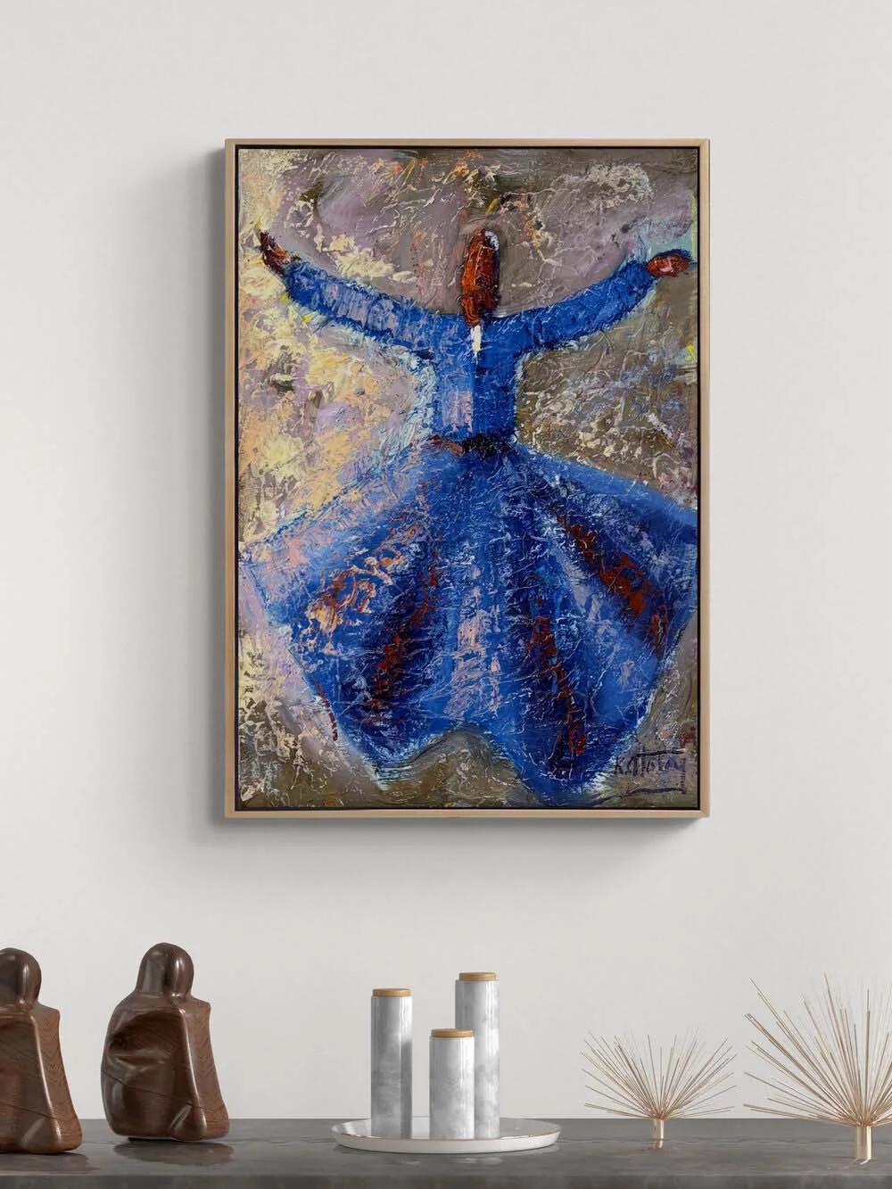 İlahi Dengede Semazen Yağlı Boya Tablosu