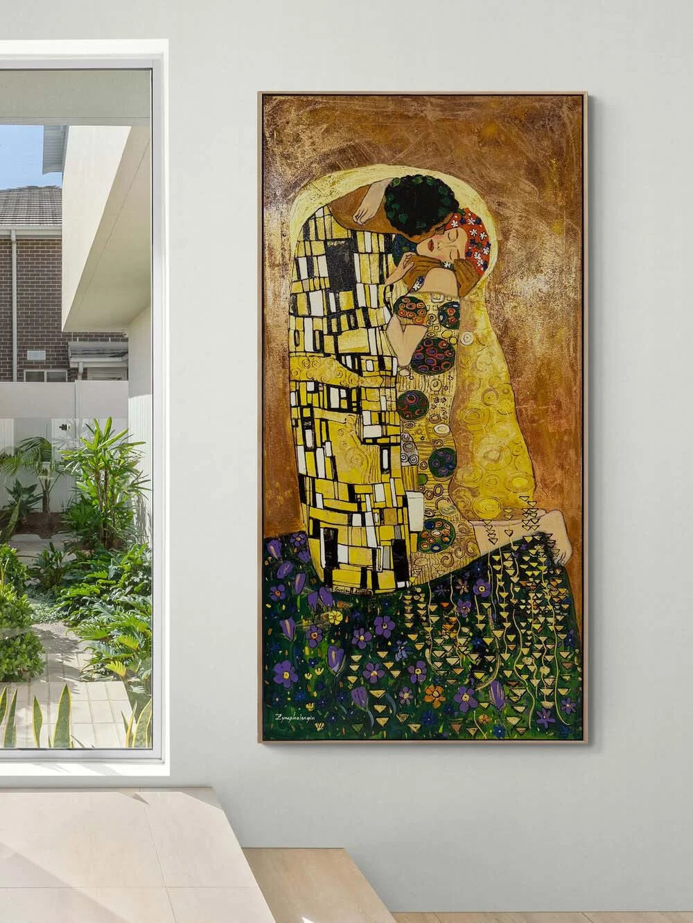 Sessiz Bir Öpücük Yağlı Boya Tablosu