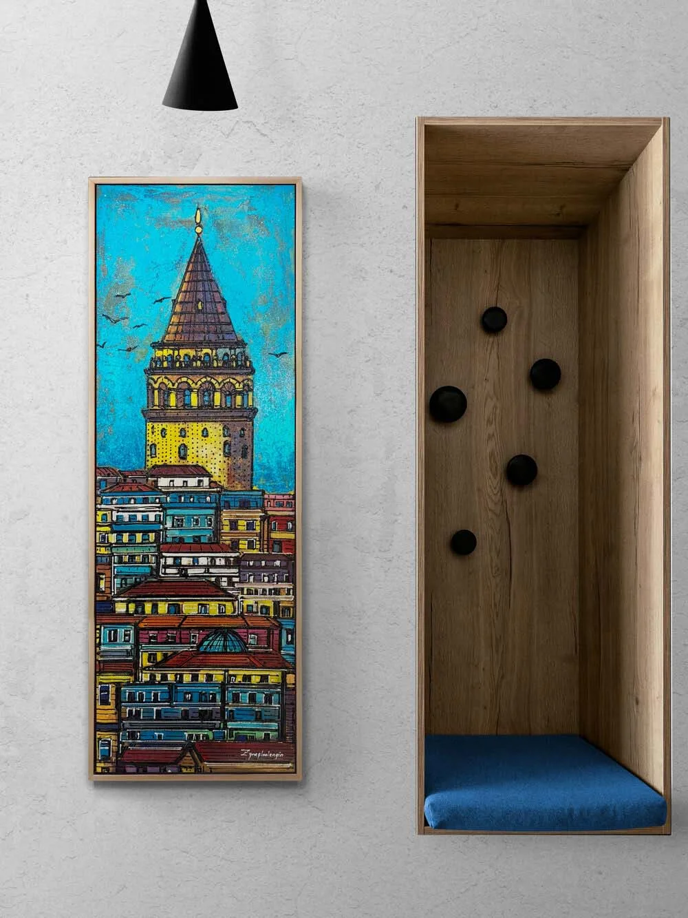 Bir Rüyanın İçinde Galata Yağlı Boya Tablosu