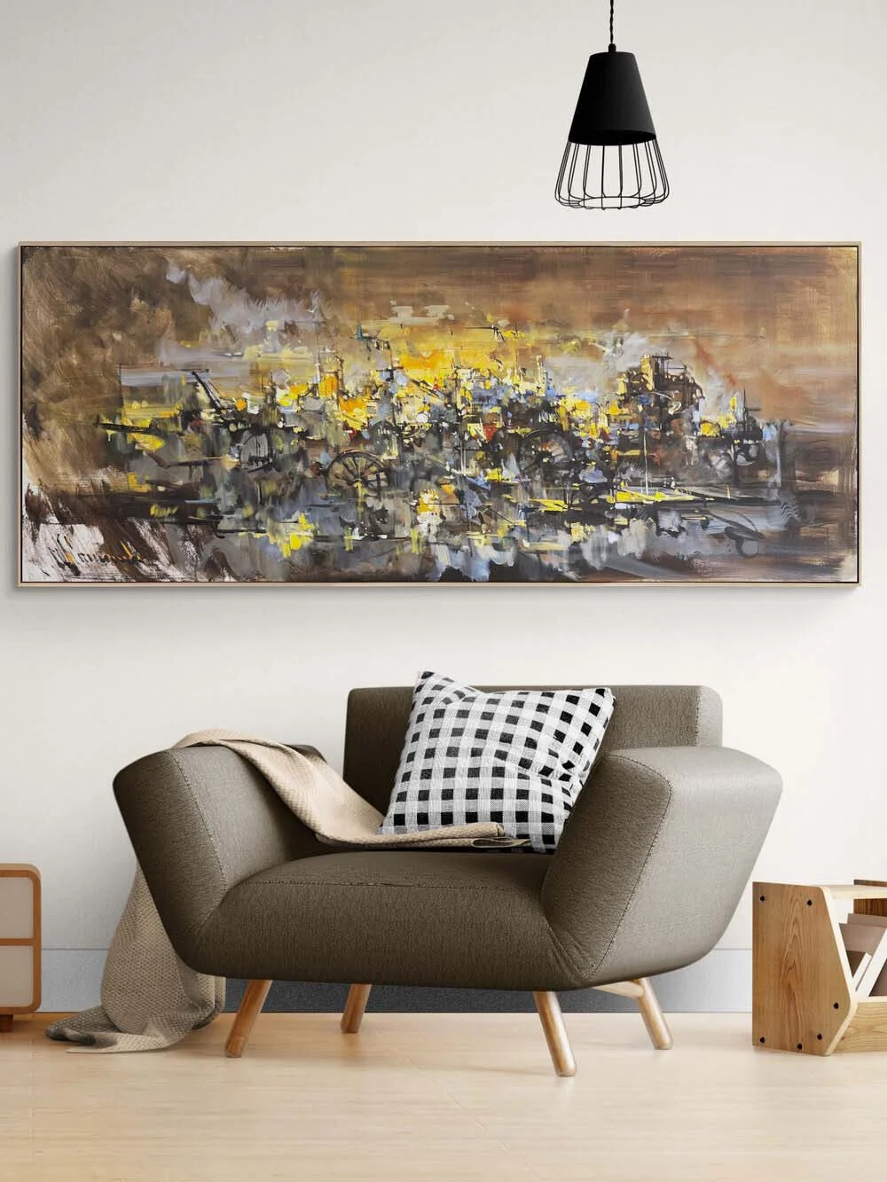 Zamanın İçinde Çarklar Yağlı Boya Tablosu