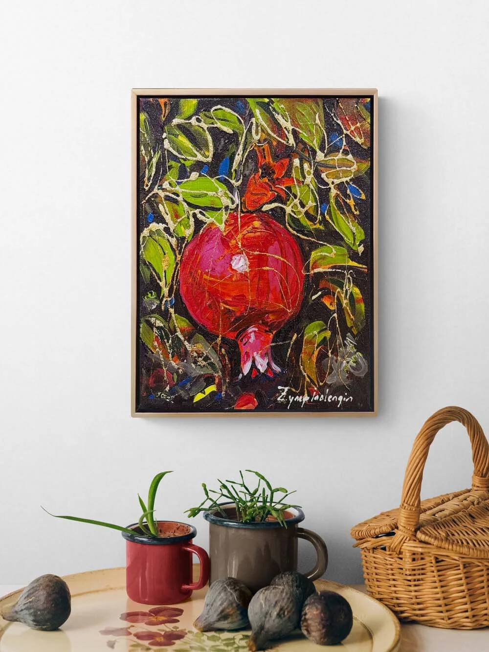 Dallardan Nar Yağlı Boya Tablosu