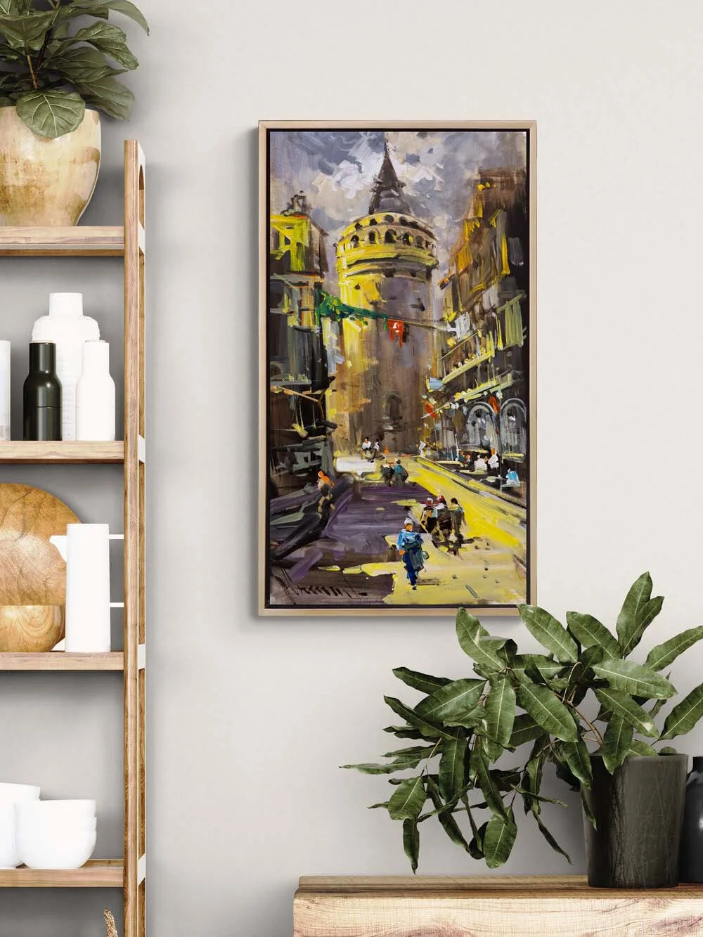 Galatanın Yanında Yağlı Boya Tablosu