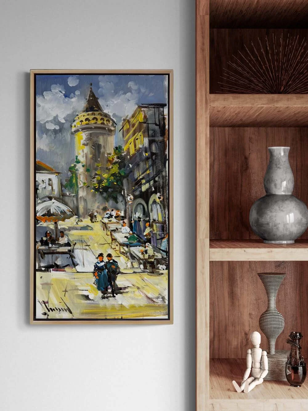 Galatanın Eski Sokaklarında Yağlı Boya Tablosu