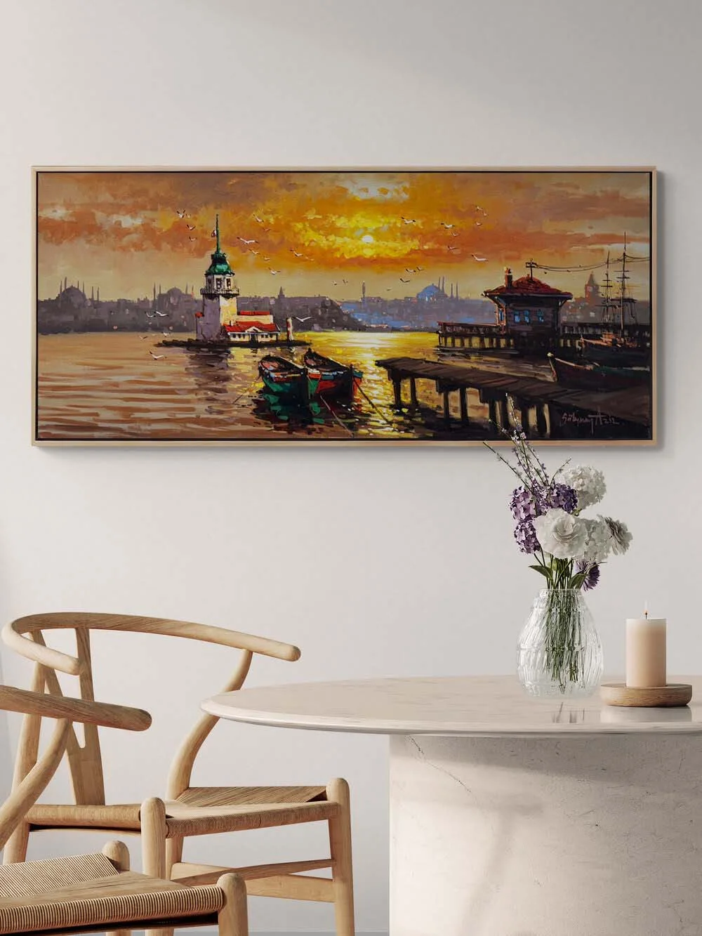 Kızıl Huzur İstanbul Yağlı Boya Tablosu