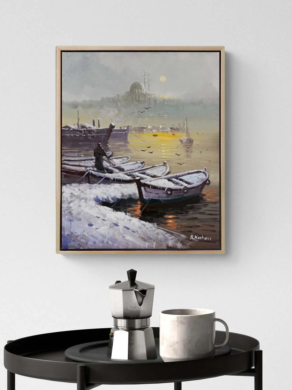 Kış Zamanı Boğaz Yağlı Boya Tablosu