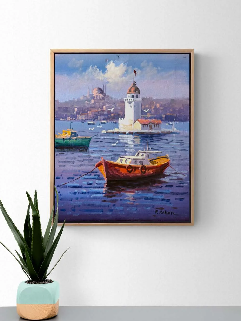 Kız Kulesi Huzuru Yağlı Boya Tablosu