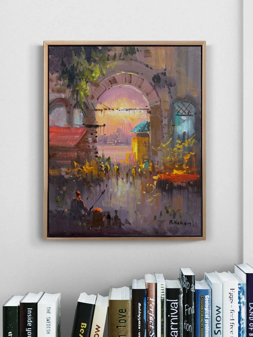 Renkli Sokaklar Yağlı Boya Tablosu