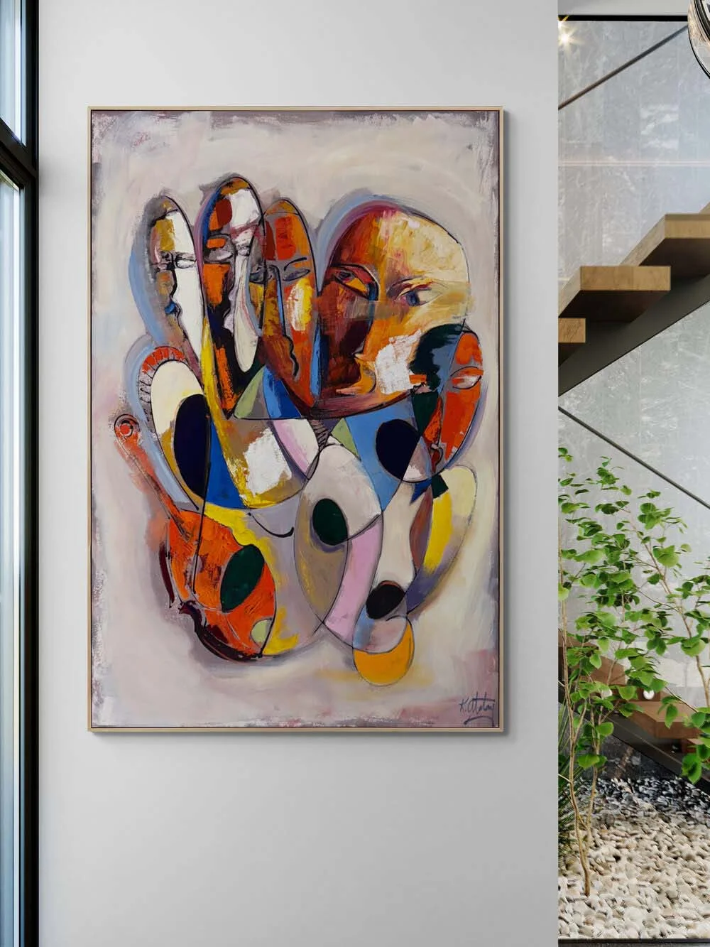 Renklerde Yüzler Yağlı Boya Tablosu