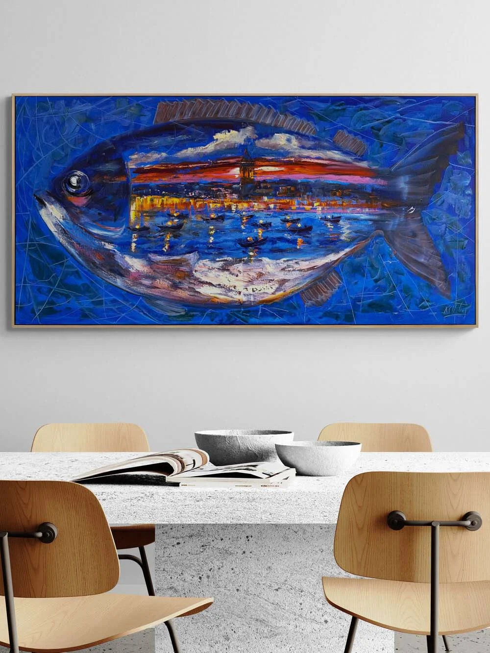 Denizin Kalbinde İstanbul Yağlı Boya Tablosu