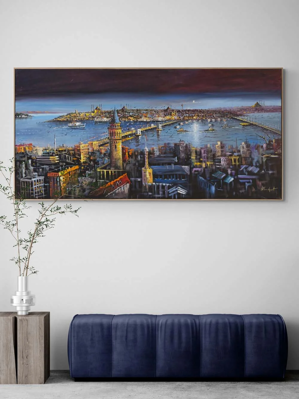 İstanbul Boğazının Kalbi Yağlı Boya Tablosu