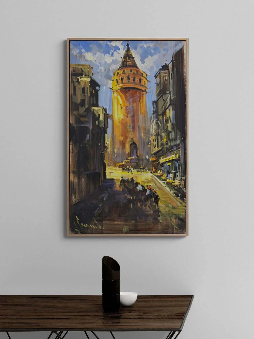 Streets in the Shadow of the Tower Oil Painting