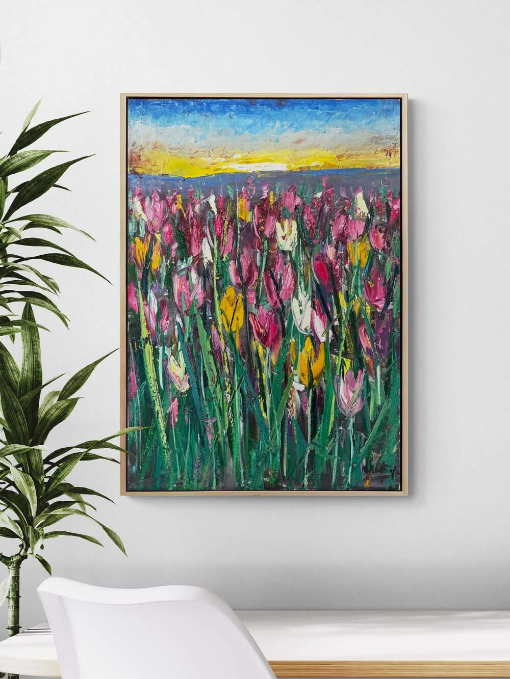 Morning in the Tulip Garden Oil Painting