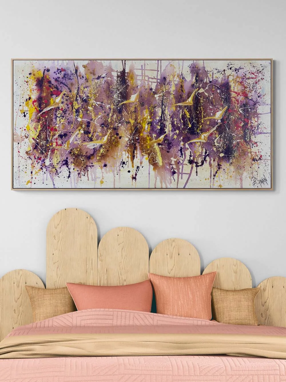 Reflections with Birds Oil Painting