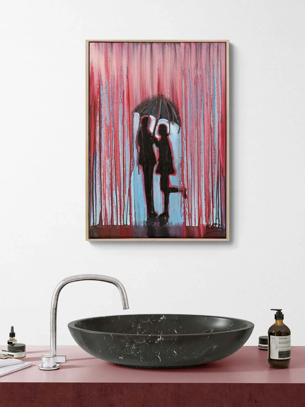 Yağmurun Kalbinde Yağlı Boya Tablosu