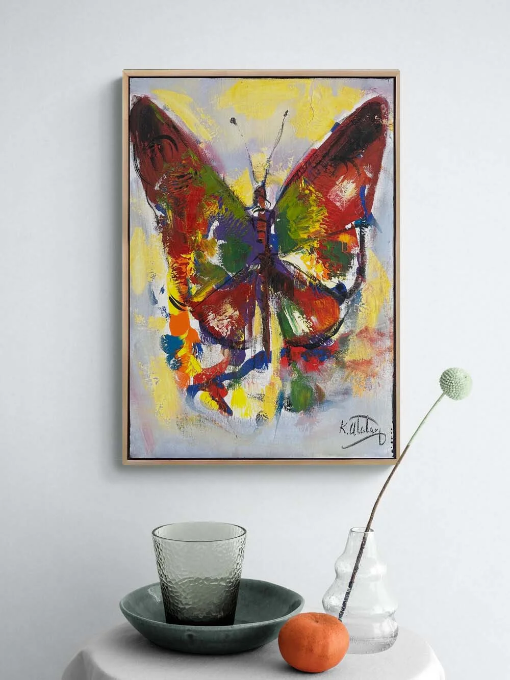 Bir Kelebeğin Masalı Yağlı Boya Tablosu