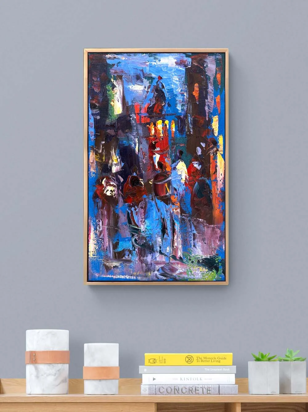 Kalabalıklarda Galata Yağlı Boya Tablosu