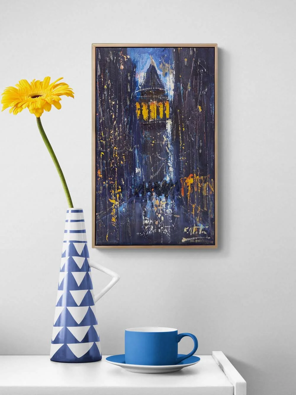 Bir Akşam Vakti Galata Yağlı Boya Tablosu