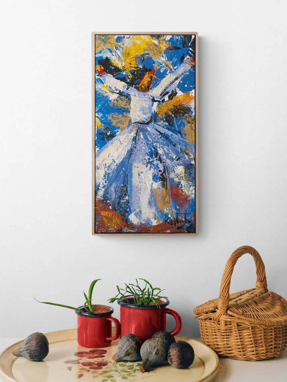 Mavi Derviş Yağlı Boya Tablosu