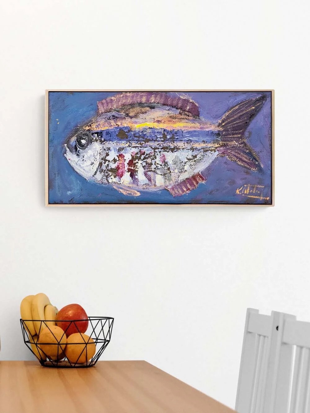 Mavide Yüzen Yağlı Boya Tablosu