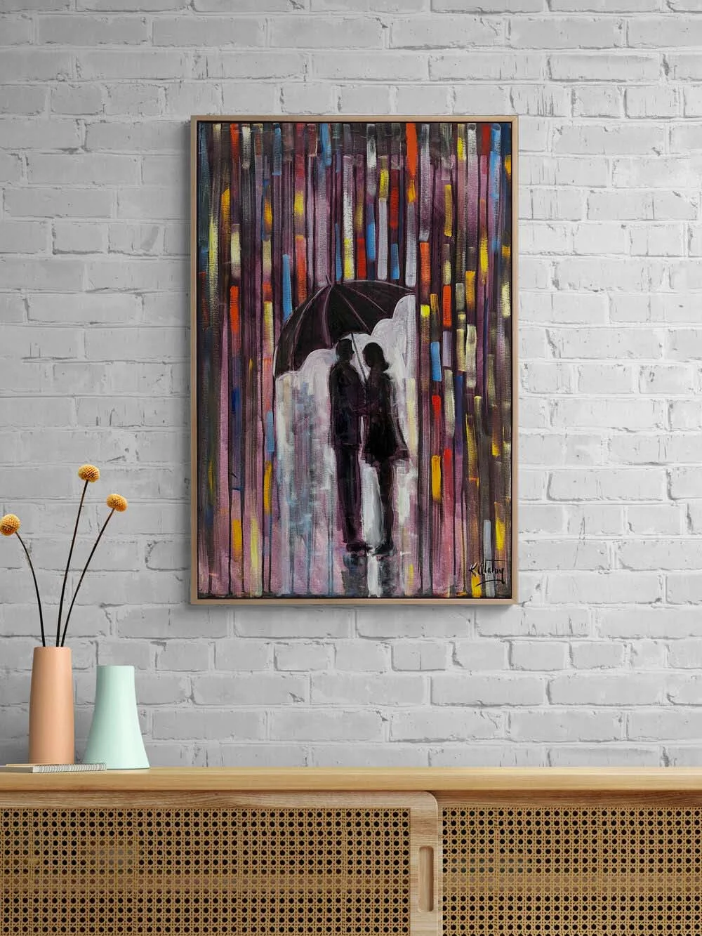 Şemsiyenin Altındaki Sözler Yağlı Boya Tablosu