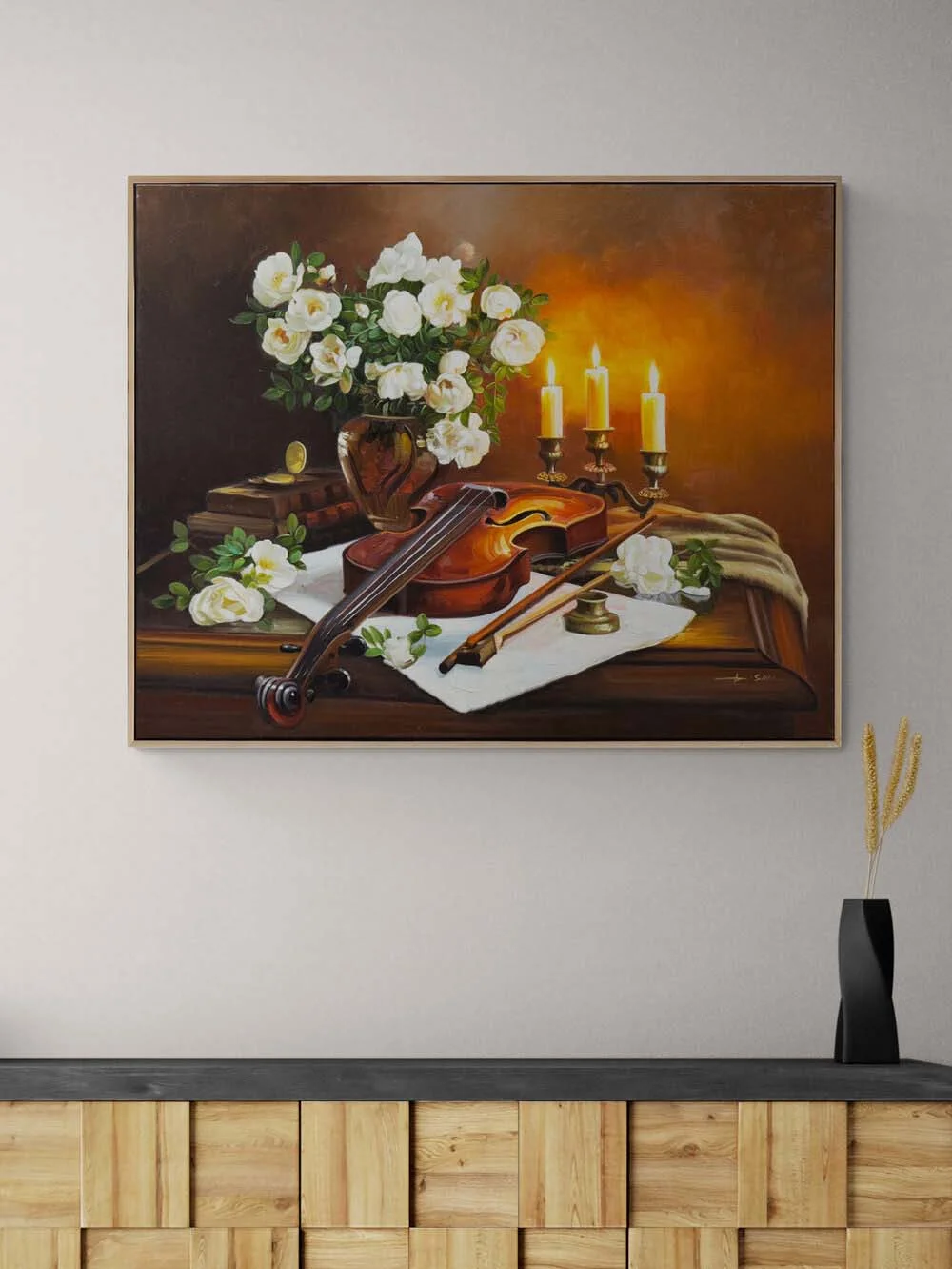 Roses by Candlelight Oil Painting