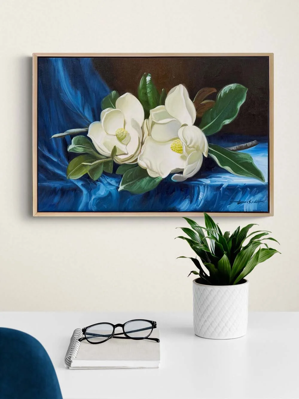 Delicate Magnolia Oil Painting