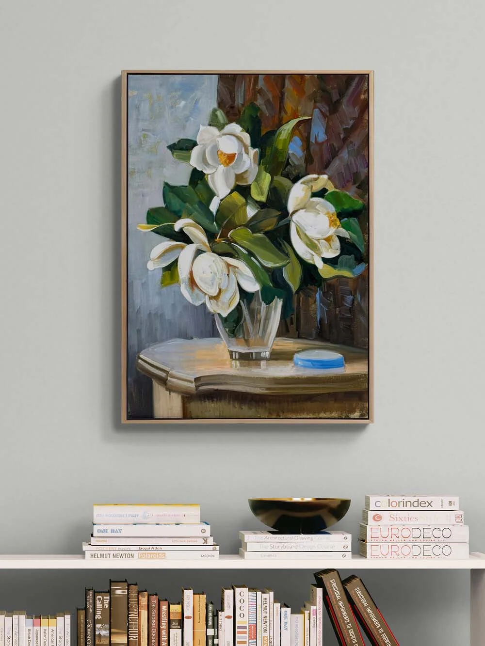 Calm Magnolias in a Vase Oil Painting
