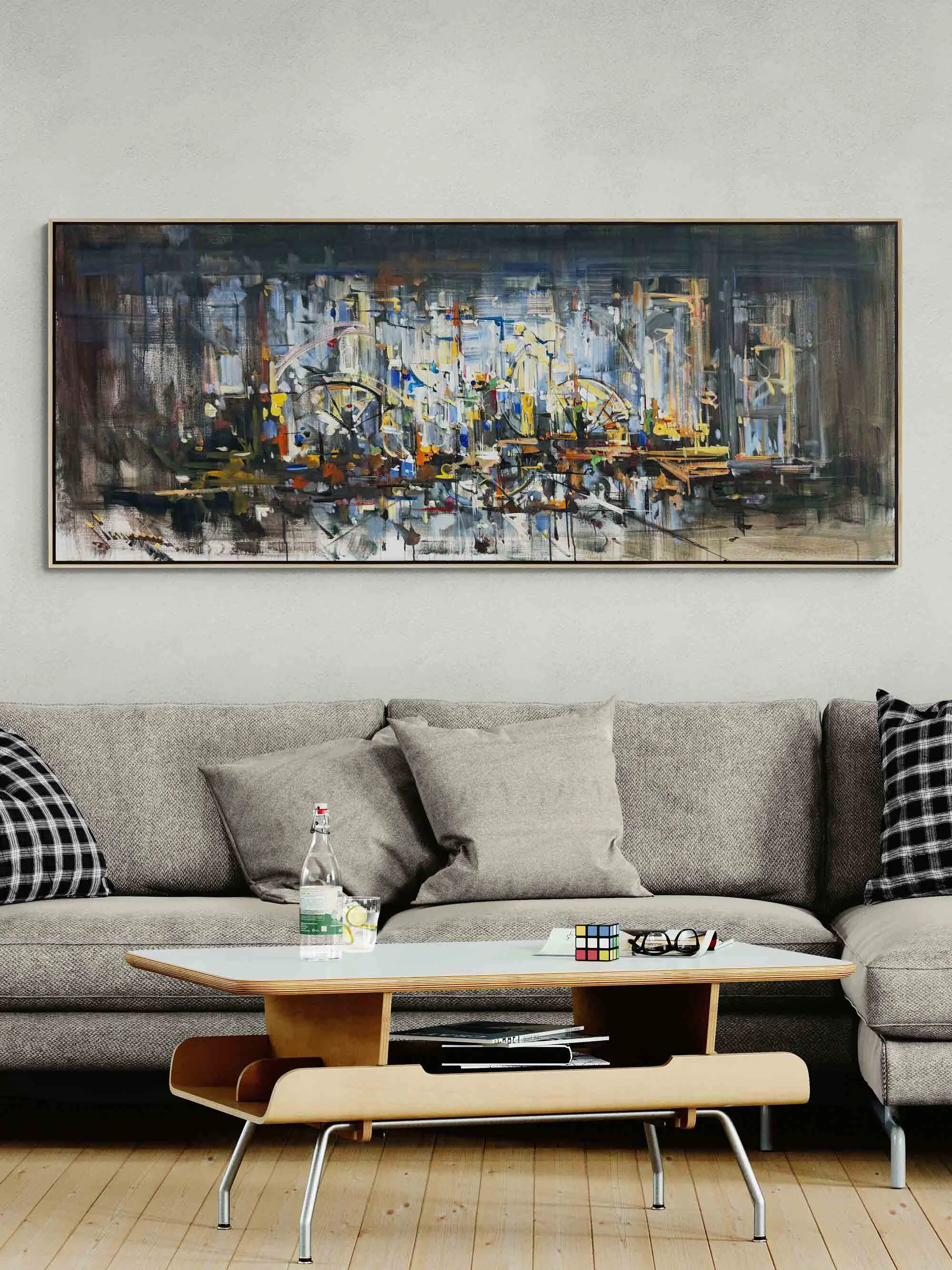 Şehrin Kırık Yansımaları Yağlı Boya Tablosu