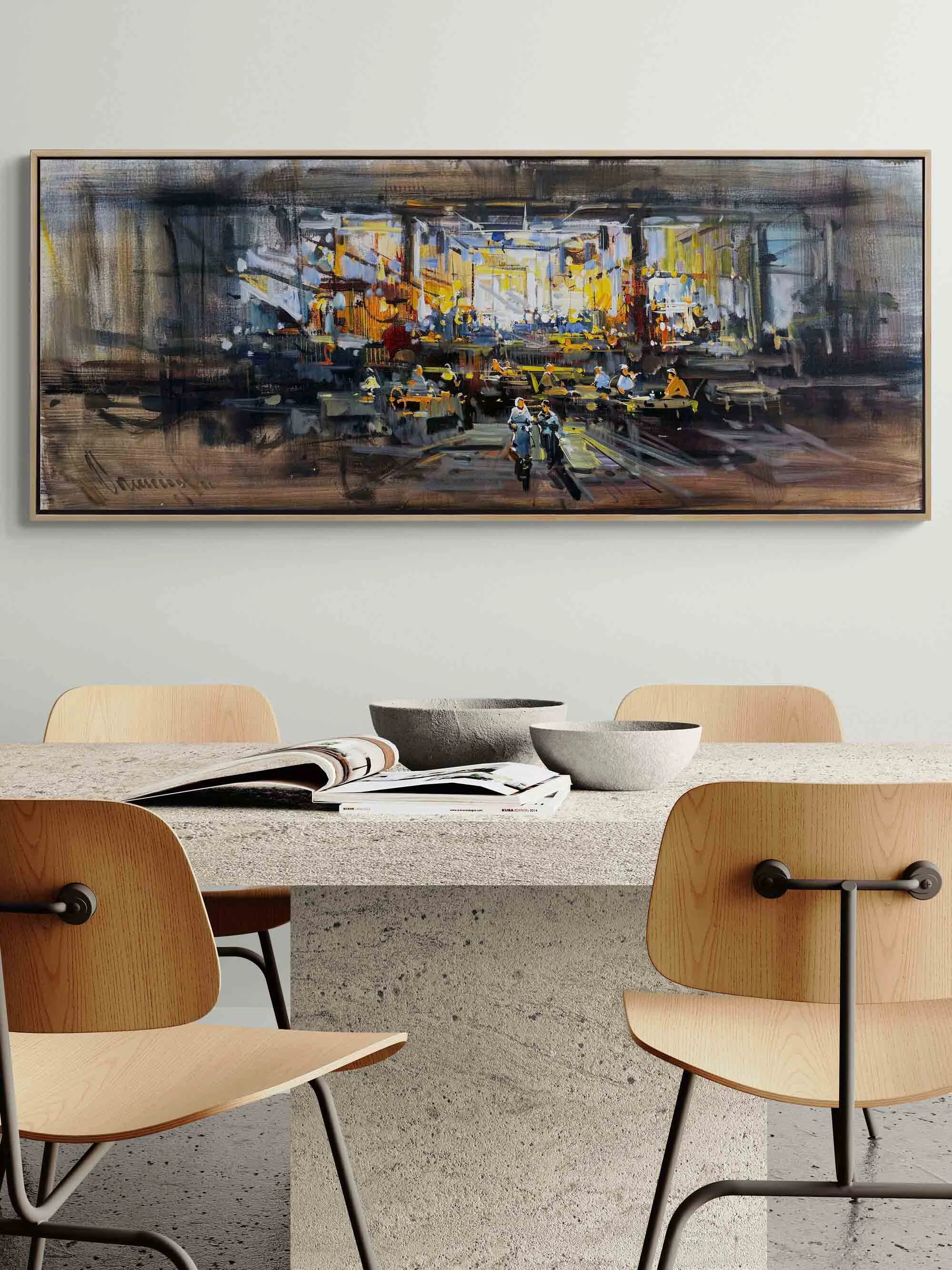 Gölgeler ve Sohbetler Yağlı Boya Tablosu