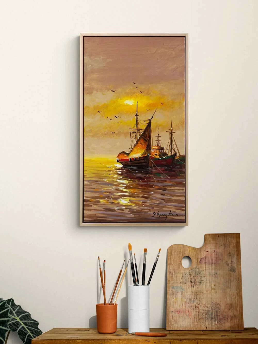 Boats of Old Istanbul Oil Painting