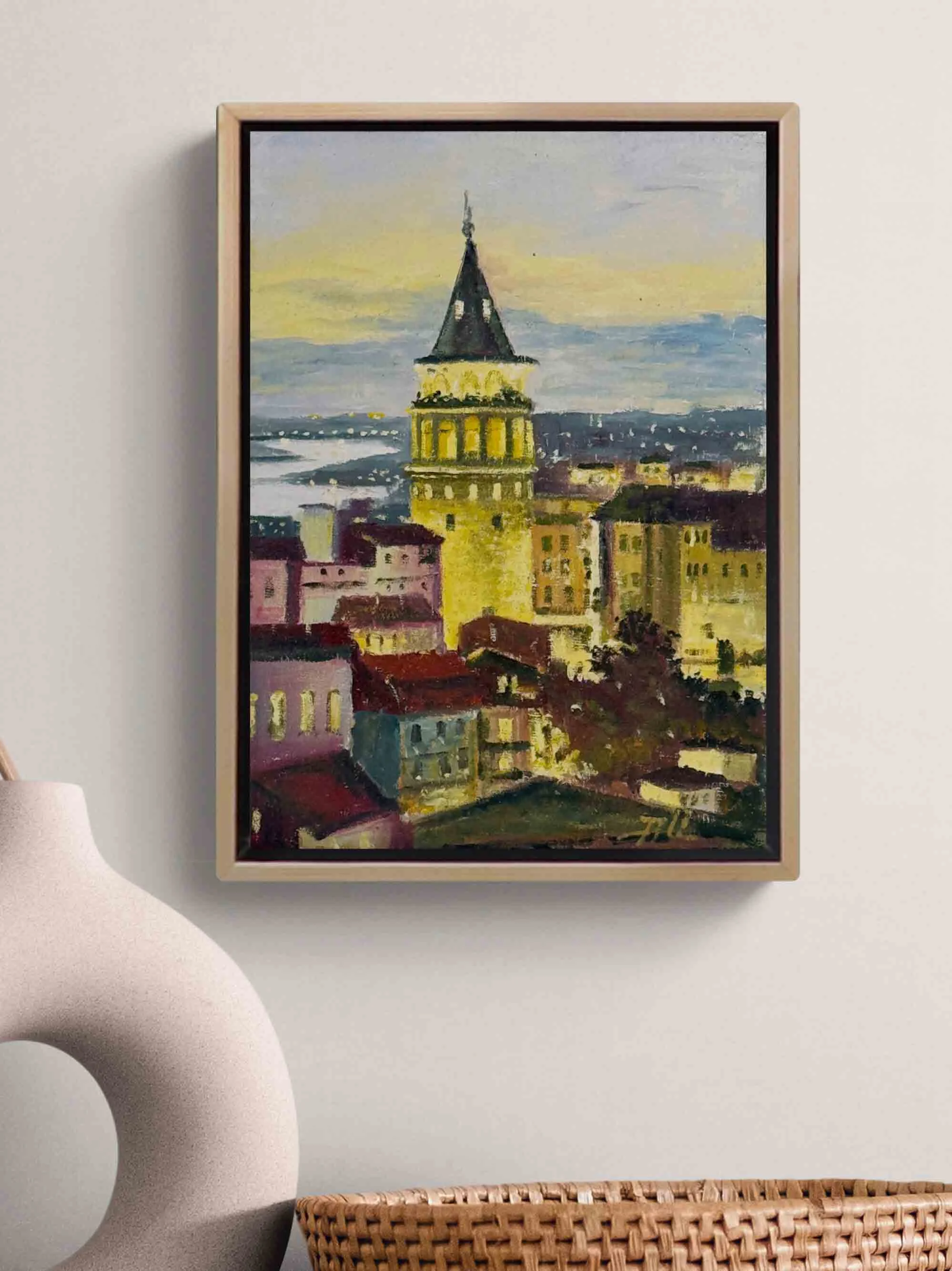 Galata’da Akşam Rüzgârı Yağlı Boya Tablosu