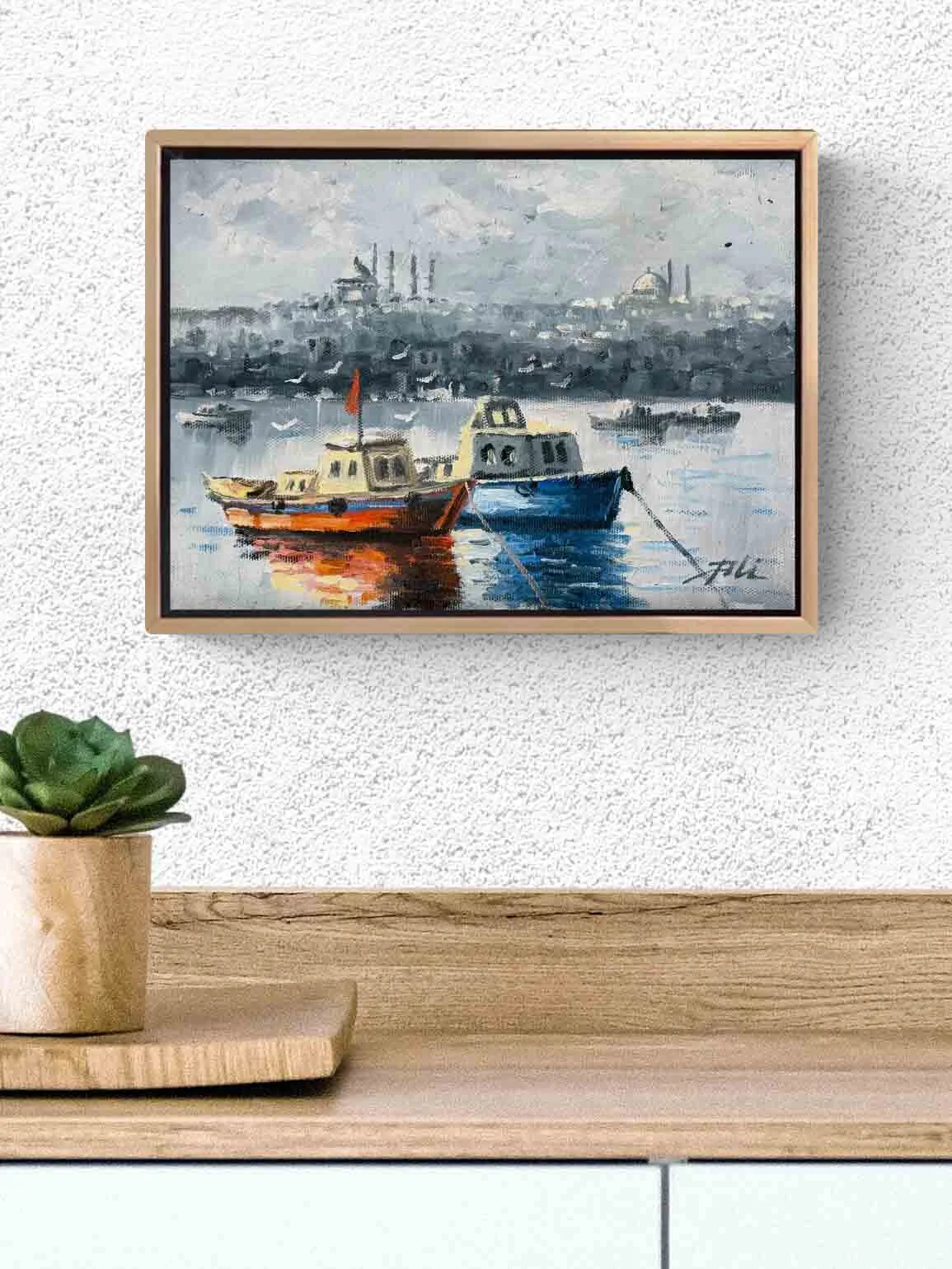 Kıyıya Vuran İstanbul Yağlı Boya Tablosu